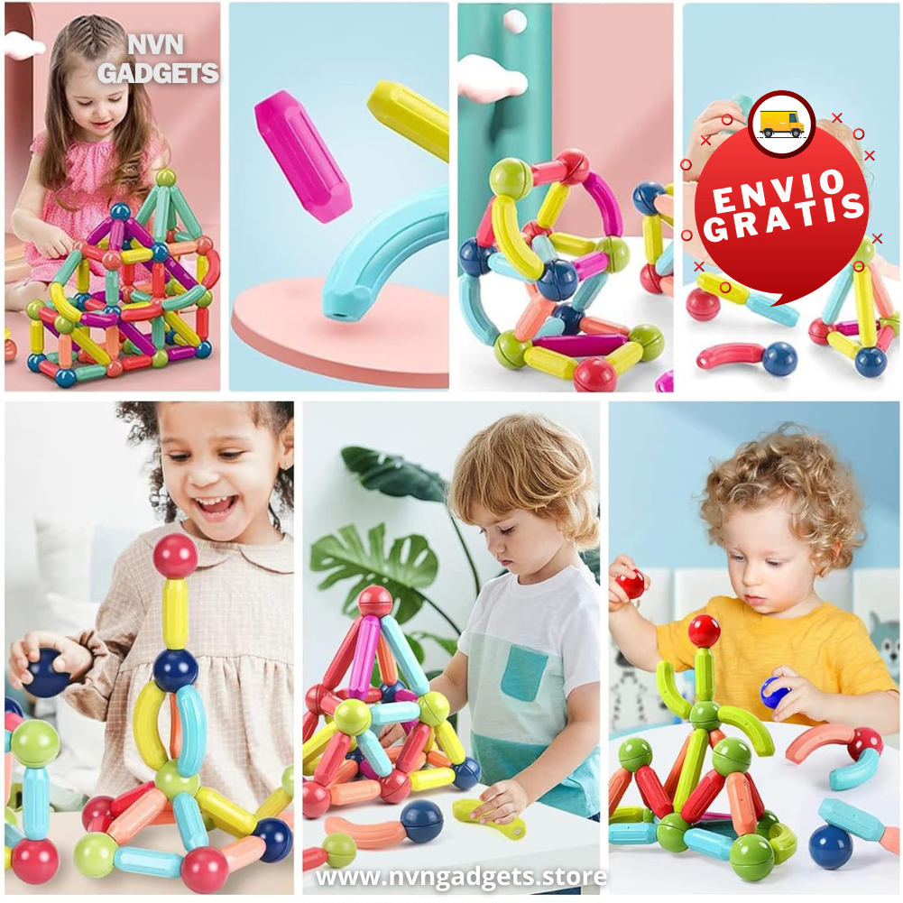 BLOQUES MAGNETICOS PARA NIÑOS 🎁 (KIT 42 PIEZAS)